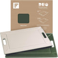 PLACEsMAT 2-in-1 Faux Leather Placemat & Serving Tray | Reversible Design, Lays Flat & Easy to Clean | Ottoman Food Tray, Perfect Housewarming Gift, 18” x 14” (Olive Green & Ivory, Single)