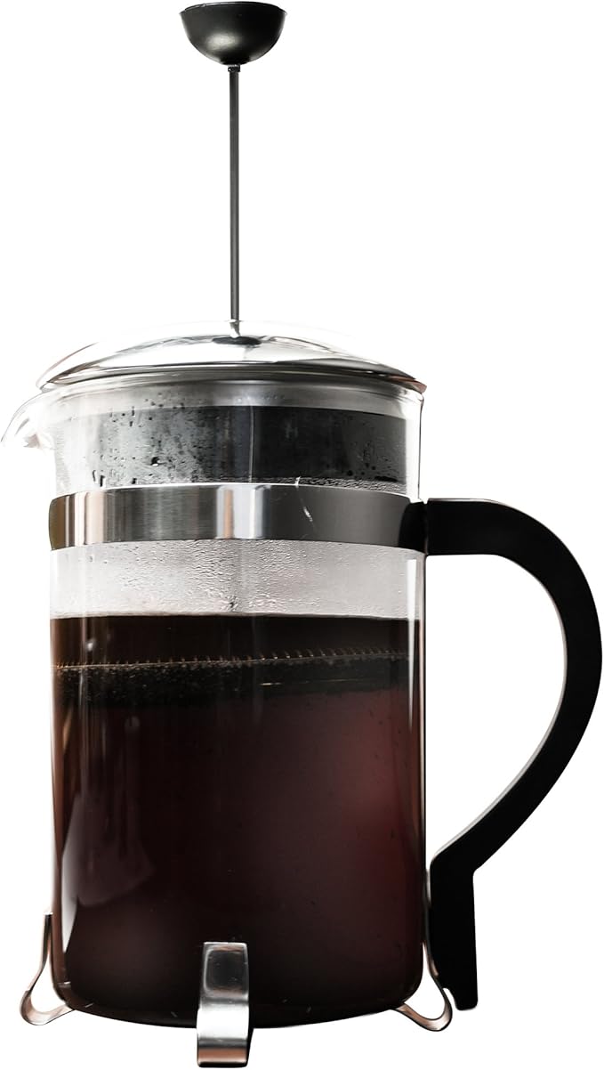 Primula Classic French Press Coffee/Tea Maker - Glass 8 Cup/32 Oz, Black/Chrome Accents