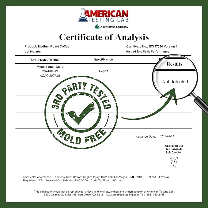 Peak Performance High Altitude Organic Coffee. Fair Trade, Low Acid, Non GMO, and Beans Full Of Antioxidants. Medium Roast Smooth Tasting USDA Certified Organic Ground Coffee Bag