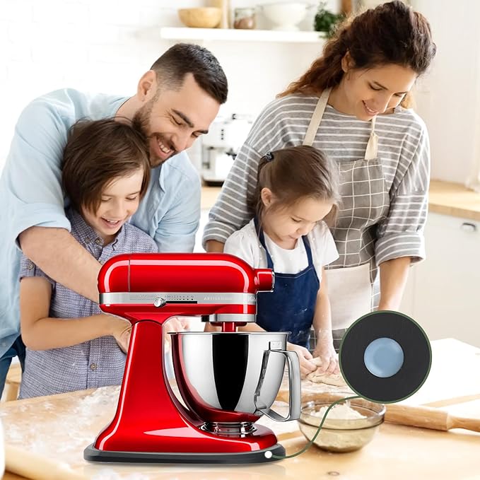 Compatible with Kitchen Aid Mixer Slider for 4.5-5 QT Stand Mixer, Bamboo Sliding Board Upgrade Thicker Sliders, Kitchen Aid Sliders for Countertop, Mixer Slider Mat for Kitchen Aid Stand Mixer Black