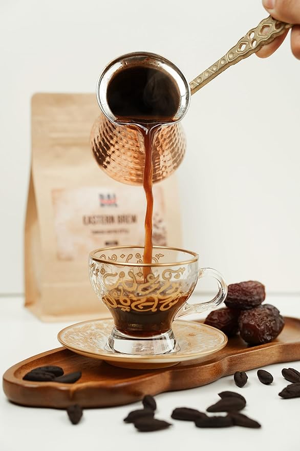 BAL Coffee Alternative Eastern Brew - 12 oz /340 g | Caffeine-Free & Vegan-Friendly | Substitute Brews & Tastes like Original Coffee | Smooth Grind Crafted from Date Seeds | Rich & Smooth flavor