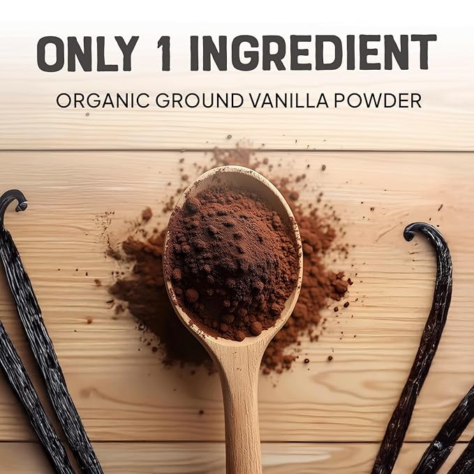 Nature's Greatest Organic Madagascar Ground Vanilla Bean Powder - Pure, All-Natural, Gluten-Free, Kosher & Organic Certified, Premium Quality for Baking, Coffee, Desserts, Ice Cream & More (2.11oz)