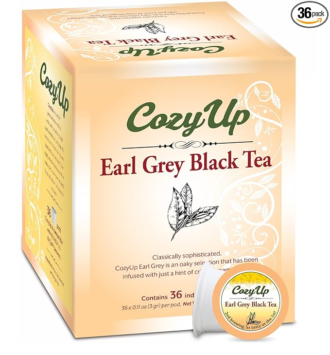 Cozy Up 36-Count Earl Grey Tea Pods Compatible with Keurig K-Cup Brewers
