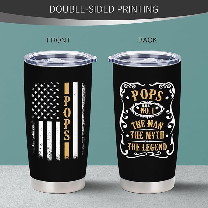 Pops Gifts for Grandpa, Pop Gifts from Grandkids, Best Pops Ever Gift, Christmas Fathers Day Birthday Gift for Pops from Grandchildren, Grandpa 20 Oz Tumbler