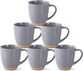 AmorArc 12oz Ceramic Coffee Mugs set of 6, Stylish Coffee Mugs with Rustic Terracotta Underside for Latte/Cappuccino/Milk/Cocoa, Dishwasher&Microwave Safe