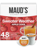 Maud's Hot Apple Cider Pods, 48 ct, Recyclable Single Serve Pods – Spiced Apple Cider Flavored Pod, Compatible with Keurig K Cups Maker