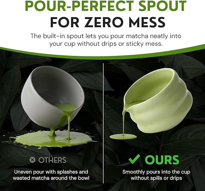 Complete Matcha Kit, 6-Piece Matcha Set with Matcha Bowl with Spout, Bamboo Whisk & Holder, Stainless Steel Spoon, Electric Frother, Matcha Whisk Set Starter Kit for Beginners & Tea Lovers