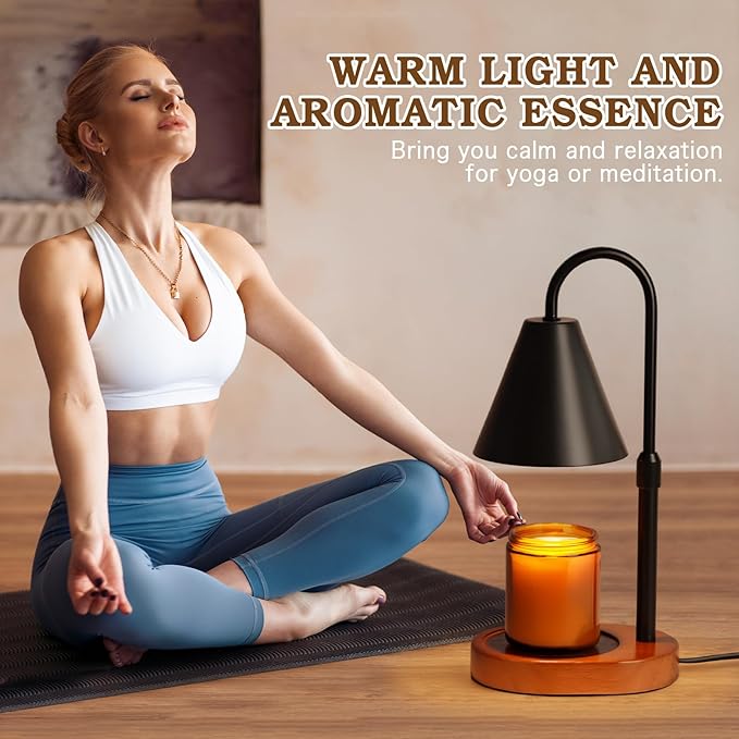 Candle Warmer Lamp With Timer Dimmable, Christmas Birthday Gifts for Women Mom, Modern Candle Lamp, Black Candle Warmer for Jar Scented Candles, Home Decor, Vintage Wax Melt Warmer with 2 Bulbs