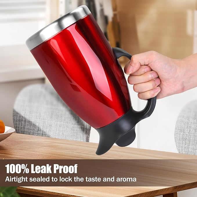ShineMe 68Oz(2L) Coffee Carafes for Keeping Hot, Double Walled Vacuum Stainless Steel Coffee Urn, Insulated Hot Water & Coffee Dispenser with Airtight Lid, 12H Heat/24H Cold Retention, Red Color