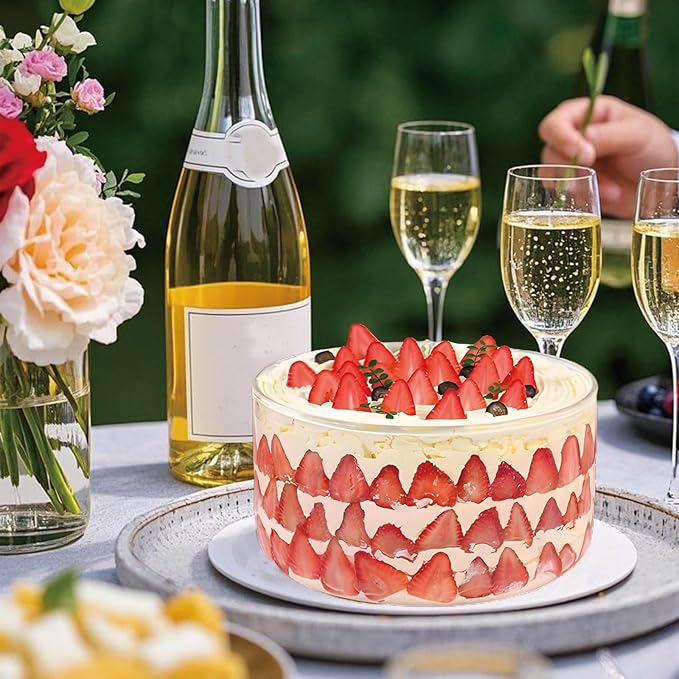 Large Salad Bowl, 8 Inch Trifle Bowl Glass Versatile Mixing and Serving Bowl for Laying Ice Cream,Cake,Cupcake,Salad,Fruit,Baking,Dessert and Party Diy, Microwave Safe