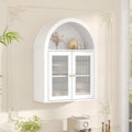 Arched Bathroom Cabinet, Wall Mounted Bathroom Cabinet with Acrylic Doors and Adjustable Shelf, for Kitchen, Living Room, Laundry Room, Restroom, White