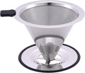 Pour Over Coffee Filter Dripper, Stainless Steel Metal Cone Drip Coffee Filter, Paperless and Permanently Reusable, Double Mesh Coffee,Tea Filter for 2-4 Cups