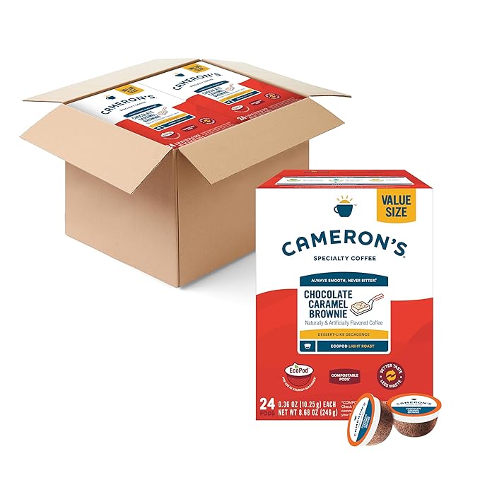 Cameron's Coffee Single Serve Pods, Flavored, Chocolate Caramel Brownie, 96 Count