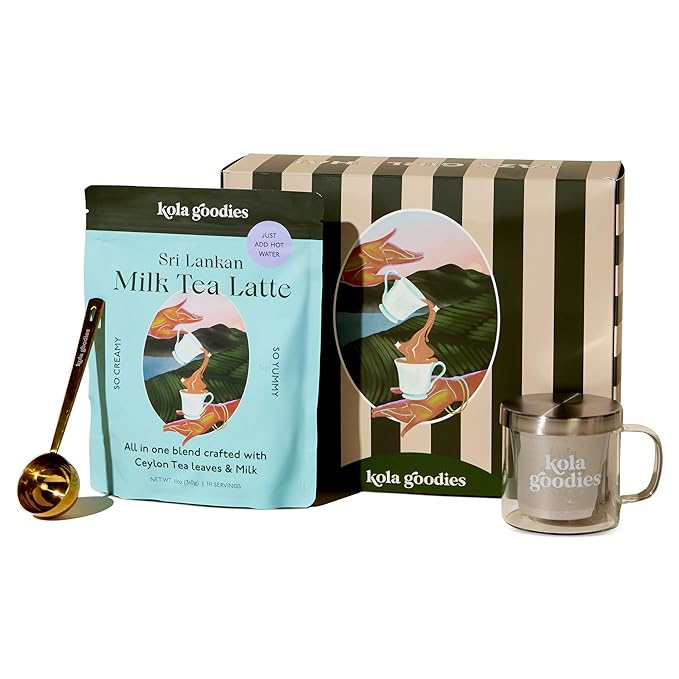 Sri Lankan Milk Tea Gift Box – 15 Servings – Creamy Ceylon Black Tea Latte Blend with Whole Milk – Scoopable Milk Tea Powder – No Refined Sugar – Authentic Sri Lankan Tea – Cozy Gift Box