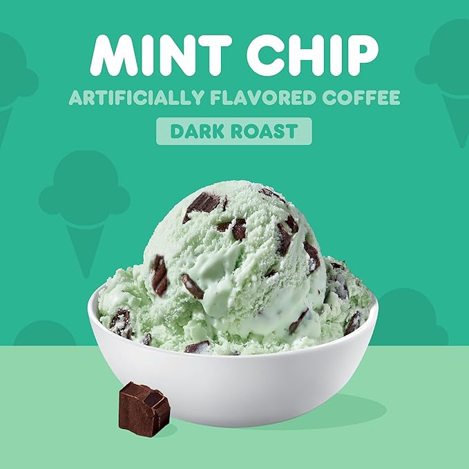 Dunkin’ Mint Chip Artificially Flavored Coffee, Keurig K-Cup Pods, 22 Count Box (Pack of 4)