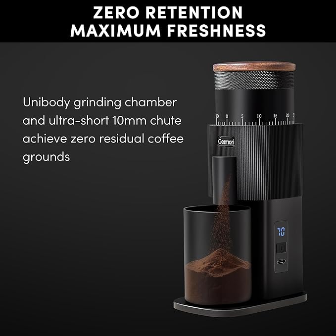Coffee Grinder,Wirsh Portable Cordless Rechargeable Coffee Grinder Geimori T38 with Conical Burrs,3600mAh Batteries,Grind Settings for Espresso,Pour Over,French Press,Camping,Travel&Home Use