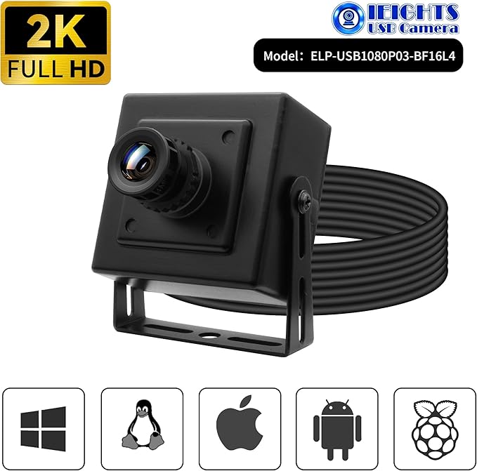 H.264 USB Camera 0.0001Lux Low Illumination Webcam Wide Angle M12 1080P 30fps Mini UVC USB2.0 Lightburn Camera 100db HDR Web_Cameras for Computer Fast Frame 2K PC Cam for Pi Laptop