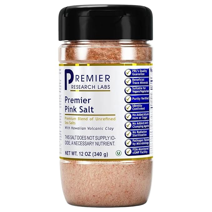 Premier Research Labs Pink Salt - Hawaiian Red Alaea Sea Salt Blend for Food, Cooking, and Eating - Flaky, Unrefined, and Additive-Free, 12 oz