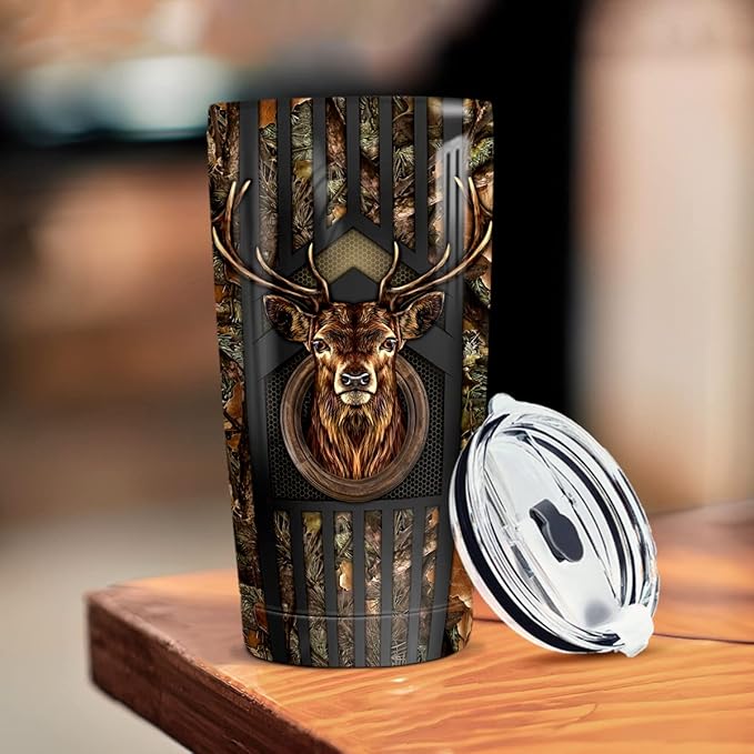 winorax Deer Hunting Tumbler 20oz Hunter Gifts For Men Hunters Double Wall Vacuum Thermos Insulated Tumblers Travel Coffee Mug Cup With Lid Cups Gift For Men Women Dad Papa