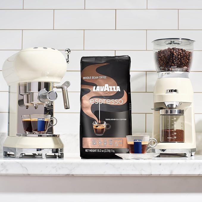 Lavazza Espresso Whole Bean Coffee, Medium Roast, 100% Arabica, 2.2 lb Bag (Pack of 2)