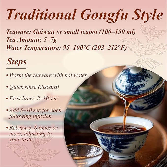 WT WEETEE Emperor's Pu-erh Tea, 228g Puerh Loose Leaf Tea, Aged Fermented Chinese Yunnan Dark Tea, Deeply Aromatic • Smooth & Full-Bodied