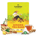 LoveinTea Ginger Herbal Tea Bags, 100% Natural Vietnamese Ginger Blend, Plant-Based Pyramid Bags, 30 Count