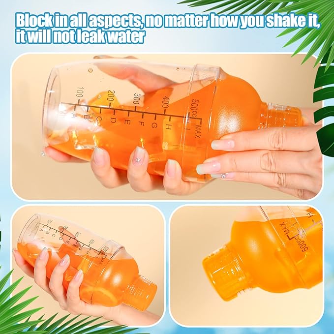 Lallisa 12 Pcs Plastic Cocktail Shaker Drink Mixer with Scales and Strainer Top Clear Shaker Cup with Measurement Plastic Bar Mixing Tool for Tea Coffee Bubble Tea Milk(550 Cc/ 19 oz)