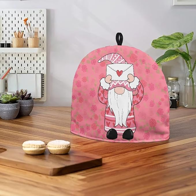 Pink Tea Kettle Dust Cover Gnomes Tea Pot Cover Keep Warm Teapot Dust Protector Small Teapot Insulation Cover