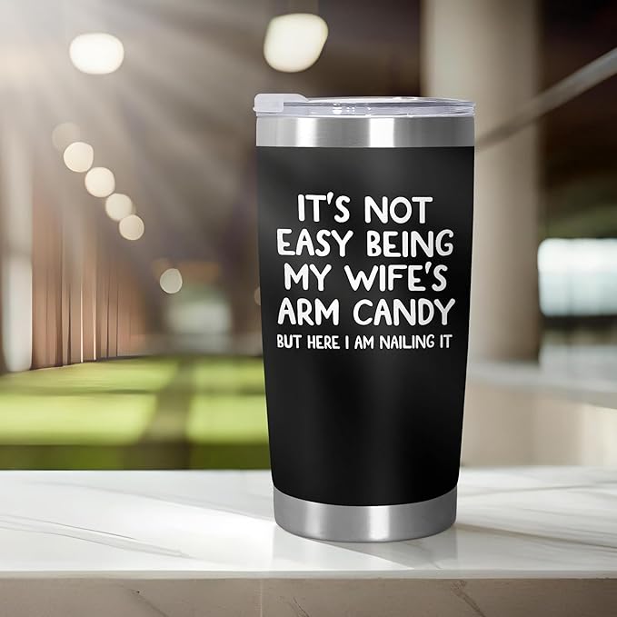Christmas Birthday Gifts For Husband from Wife - 20 oz Stainless Steel Insulated Coffee Tumbler with Lid - Anniversary Wedding Gifts Gifts for Him Men Husband from Wife, Presents for Men