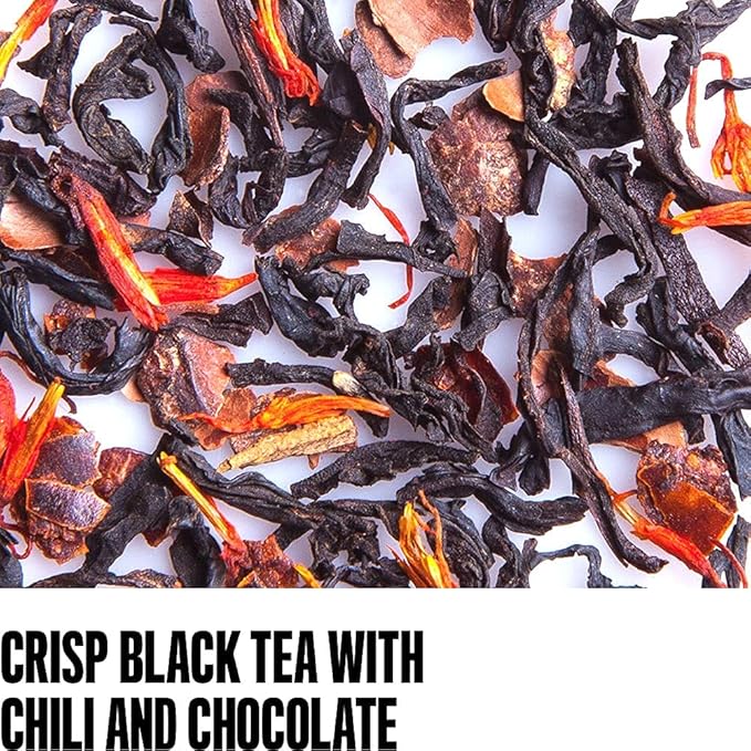 August Uncommon Painted Desert Holiday Tea – Spicy Black Tea Blend w/Notes of Mexican Chili, Cinnamon & Dark Cocoa – Loose Leaf Caffeinated Tea in a Resealable Pouch for Cozy Winter Moments (3.5oz)
