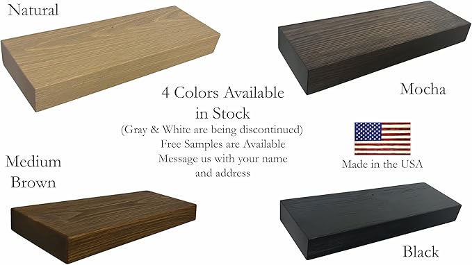 joelsantiques 36 Inch Wooden Floating Shelves for Wall - 36x10x2 in - Made of Natural Wood - Long Heavy Duty Rustic Wall Shelves for Bedroom - Perfect for Living Room, Kitchen - Mocha
