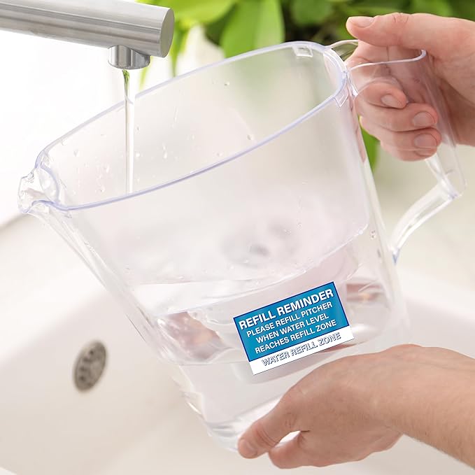 Please Refill Water Pitcher Reminder Sticker, 3.5 x 2.0 Water Dispenser Stickers, Compatible with Brita Water Pitcher, Water Jug Decal Label, Shared Kitchen Essentials Decor, Blue 1 pc Made in USA