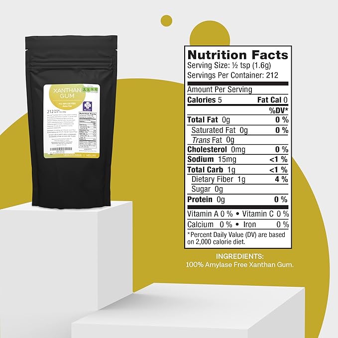 MD. Life Xanthan Gum for Baking Keto - 1 Pound – 100% Natural Xanthan Gum Powder - Keto Friendly & Gluten Free – Carb Free Xanthan Gum for Baking, Food Thickener & Ice Cream Stabilizer