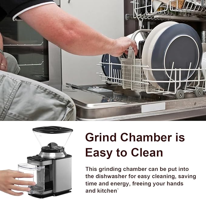 DBM-8GC Grind Chamber With Lid Replacement for Cuisinart DBM-8P1 etc Grinder, Fit Coffee Grinder, Food Processor Replacement Parts, Clear Round Flip Top Design - Dishwasher Safe