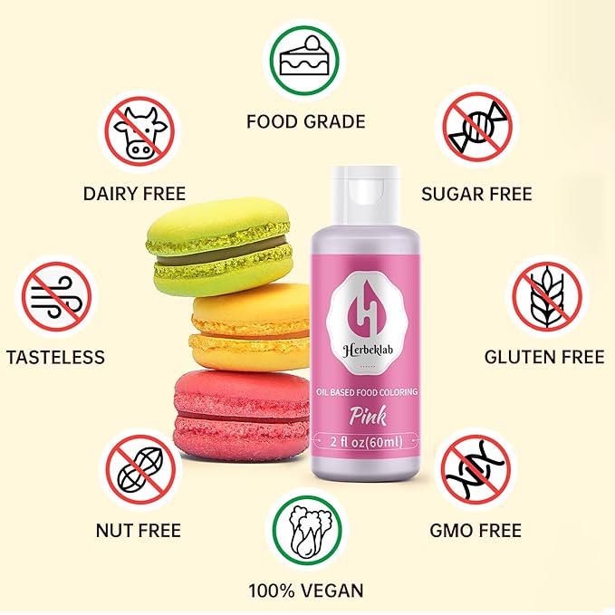 Pink Oil Based Food Coloring – 2 fl oz Professional Grade Concentrated Oil Food Dye for Melting Chocolate, Candy Melts, Cake Pops, Strawberries & Baking