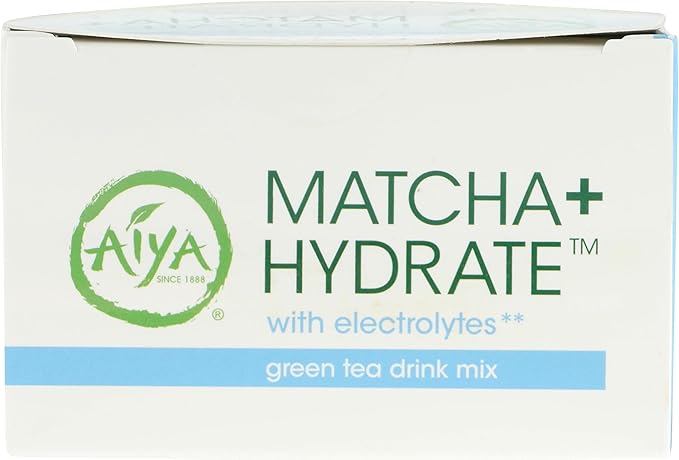 Aiya Matcha+ Hydrate ™ - Strawberry Pomegranate Matcha Drink Mix with Electrolyte - Premium Japanese Matcha Hydrating Powder Blend - 290mg Electrolytes per Packet - Non-GMO - 8 Sticks