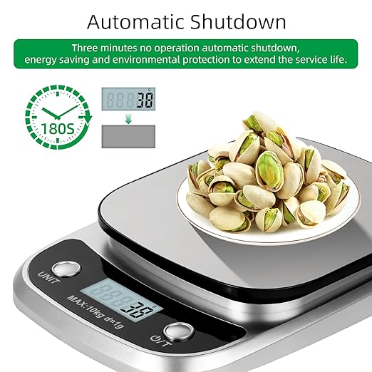Digital Food Scale, 22 lbs/10kg Multifunction Kitchen Scale with Large Back-lit LCD Display and Tare Function for Cooking Baking Diets