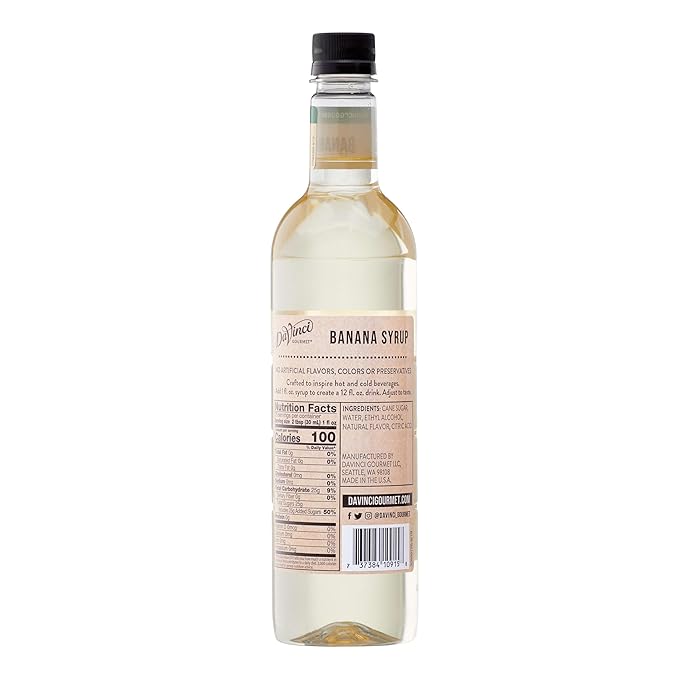 DaVinci Gourmet Naturals Banana Syrup, 25.4 Fluid Ounces (Pack of 1)