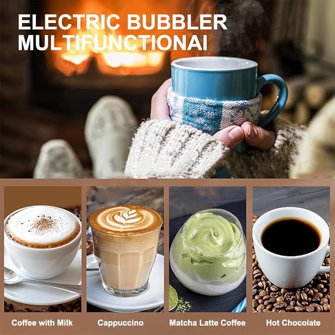 Milk Frother Handheld, atolla USB Rechargeable Electric Foam Maker with 3 Heads, 3 Adjustable Speeds Mini Milk Foamer for Latte, Cappuccino, Coffee, Hot Chocolate, Matcha
