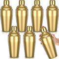 Nitial 6 Pcs Bar Cocktail Shaker Professional Stainless Steel Martini Drink Mixer Built-in Strainer for Bartending No Leaks Shaker for Bar Party Drink Mixer (Gold,18.6 oz)