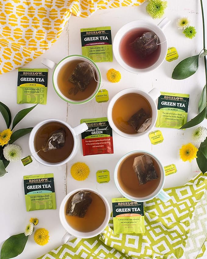 Tea Bags Assortment Variety Sampler Pack - 48 Count - Green, Black, Herbal, English, Chai Tea Breakfast