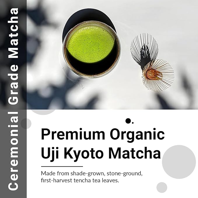 Matcha Moon Ceremonial Grade Matcha Green Tea Powder - Best For Traditionally Whisked Tea - Organic Matcha Green Powder - Pure Zen - Value Size 100g Tin