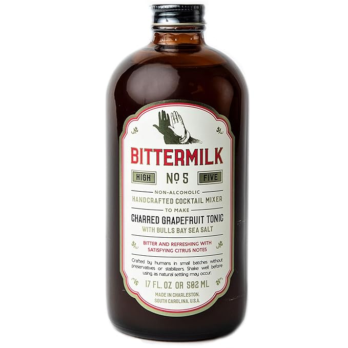 Bittermilk No.5 Charred Grapefruit Tonic with Bulls Bay Sea Salt – All Natural Handcrafted Cocktail Mixer – Margarita Mix, Cocktail Mixer