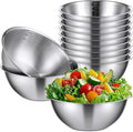 Honeydak 12 Pcs 304 Stainless Steel Mixing Bowls with Graduations, Salad Bowls Metal Serving Reusable Baking Food Storage Containers for Baking, Cooking, Salads, Soups, Ice Cream, Noodles (40 oz)
