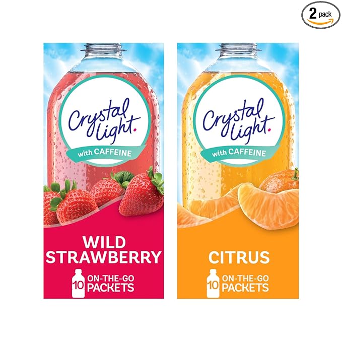 Crystal Light Wild Strawberry, Citrus Energy Drink Mix Variety Pack