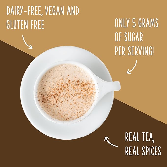 Two Leaves and a Bud Nice Chai, Tea Latte Mix, Powdered Chai Latte Tea Mix, Vegan, Dairy Free, Low Sugar, Iced or Hot Lattes, 112g (2 Pack)