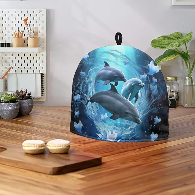 Dolphin Tea Cozy for Teapot Insulated Floral Tea Pot Cozy for Keeping Warm for Kitchen Decorative Tea Cosy for Teapot Tea Cozies
