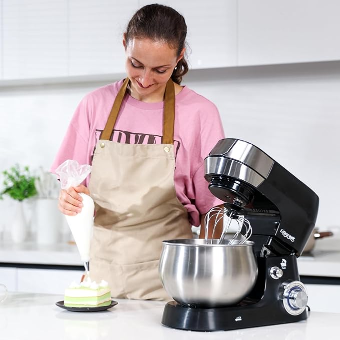 6-in-1 Multifunctional Stand Mixer, 5.3Qt 660W, 6-Speed Tilt-head, Electric Kitchen Mixer with Stainless Steel Bowl,Meat Grinder, Juice Blender (Red)