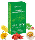 15 Bgas Goji Berry Chrysanthemum Tea for Liver Health, Dandelion Wolfberry Tea Bags, Chinese Health Herbal Tea, Include Cassia Seed, Licorice, Orange Peel, Gardenia, Tea Loose Leaf(1Box,15 Bags)