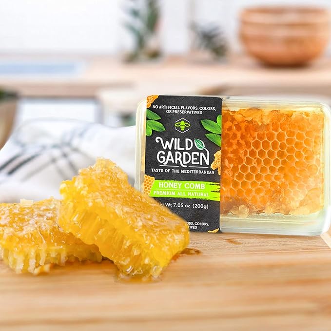 Wild Garden 100% Pure Raw Gourmet Honeycomb, 100% All-Natural, No Additives, No Preservatives, From the Turkish Mountains, 7.05 oz Pack of 3